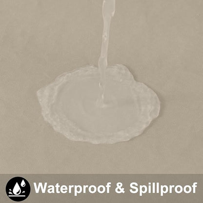 Smiry Rectangle Table Cloth 52x70 Inch, Waterproof Wipeable Vinyl Tablecloths Protector, Oil Spill Proof Plastic Table Cover for Dining, Picnic, Camping, Outdoor, Taupe