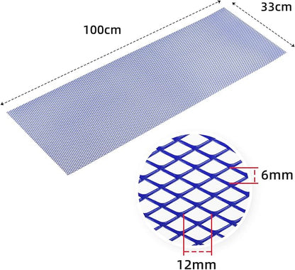 AggAuto Universal 40"x13" Car Grill Mesh 6x12mm Rhombic Hole Blue | Aluminum Alloy Automotive Grille Insert Bumper, One of the Most Multifunctional Shape Grids 100x33cm