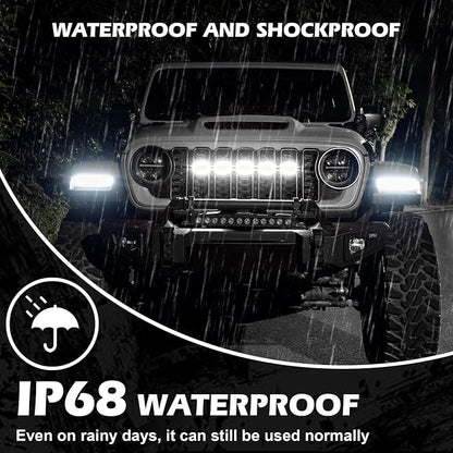 MAIKER White LED Grille Lights Compatible with 2024-2025 Jeep Wrangler JL JLU & Gladiator JT Original Factory Grille, 5PCS Front Grille Lights