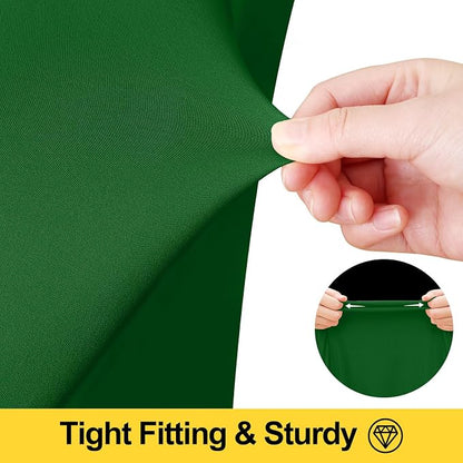 Smiry Spandex Elastic Fitted Table Cloth Skirt for 3FT Square Table | Stretch Washable Table Cloth, Banquet Table Cover for Wedding, Party, Indoor & Trade Shows, (Emerald Green, 34Lx34Wx30H)