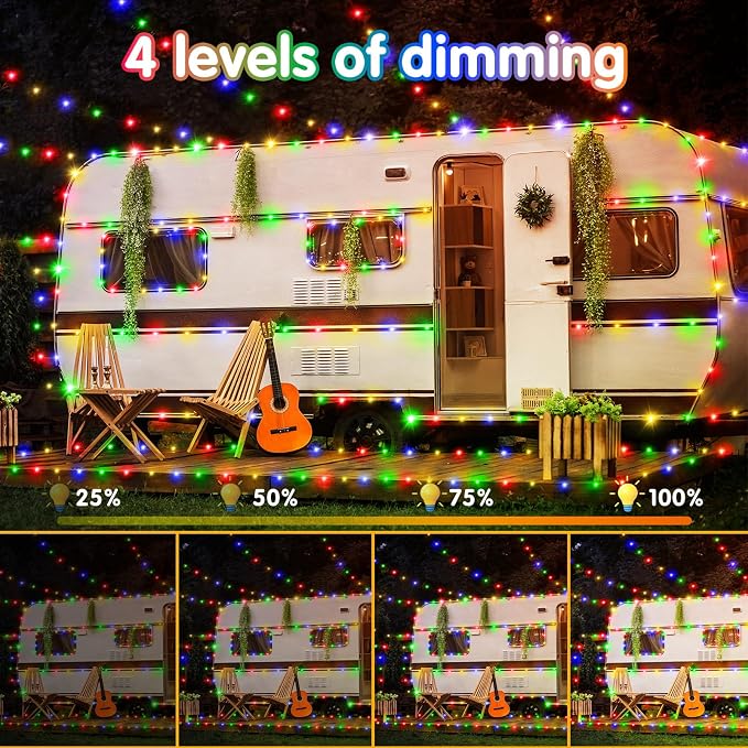 XURISEN 403FT 1000 LED Christmas Lights Outdoor Green Wire String Lights 8 Modes with Timer Memory Waterproof Fairy Lights Plug in for Xmas Tree Wedding Yard Party Holiday Decorations(Multicolor)