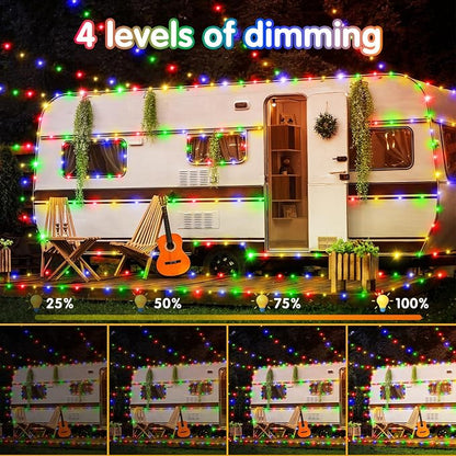 XURISEN 403FT 1000 LED Christmas Lights Outdoor Green Wire String Lights 8 Modes with Timer Memory Waterproof Fairy Lights Plug in for Xmas Tree Wedding Yard Party Holiday Decorations(Multicolor)