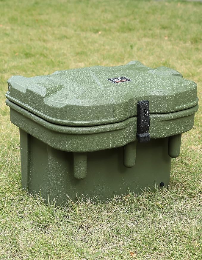 KEMIMOTO UTV Bed Storage Box 5.5GAL Compatible with Polaris Ranger General | 21L Green Bed Toolbox,Low-Density Polyethylene Cargo Box, Compatible with Ranger 1000/XP 900 570 500 2016-2026