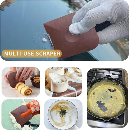 Cast Iron Cleaner Scrubber with Pan Scraper, Patented Chain Mail Scrubber Cast Iron Cleaning Kit, Metal Chainmail Scrubbing Sponge Scrub Brush to Clean Pan, Skillet, Grill, Dutch Oven, Wok