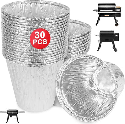 30 Pack BAC608 Grease Bucket Liner for Traeger Timberline and Timberline XL Drip Tray Liner, Traeger Flatrock Accessories Grease Bucket Liner, Traeger Lronwood, Lronwood XL Accessories Drip Tray Liner
