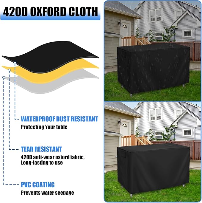 420D Outdoor Prep Table Cover 72 Inch,72''L x 24''W x 35''H,Black | Waterproof Patio Stainless Steel Table Cover, Workbench Covers Waterproof, Picnic BBQ Grill Cart Cover