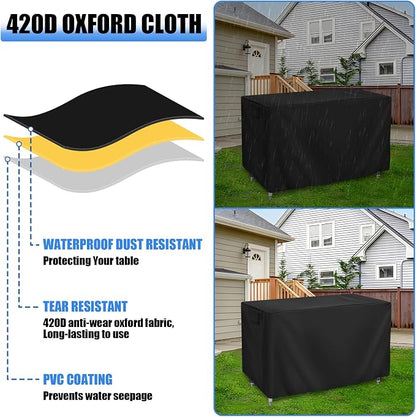 420D Outdoor Prep Table Cover 60 Inch,60''L x 24''W x 35''H,Black | Waterproof Patio Stainless Steel Table Cover, Workbench Covers Waterproof, Picnic BBQ Grill Cart Cover