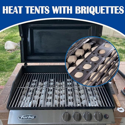 SafBbcue Grill Briquettes for Summerset Sizzler Grill Parts RCS 26" 32" 40" Grill Replacement Parts Turbo Captn Cook CG3CKWN CG4CKW Flame Tamer, 4 Pack