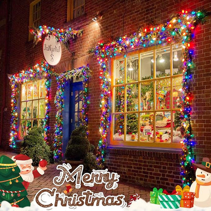 JMEXSUSS Multicolor Christmas Lights Battery Operated with 8 Modes Remote | Waterproof, 33ft 100 LED Battery Christmas Lights Indoor Outdoor for Tree Home Party Room Garden Decor