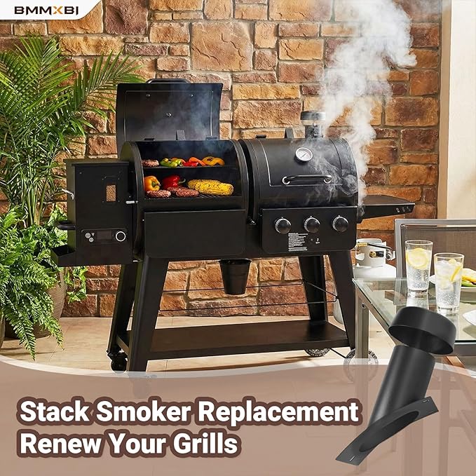Grill Smoke Stack for Pit Boss PB1230 Series Smoker Chimney Replacement Wood Pellet Smoking Grill Part for Pit Boss PB1230SP