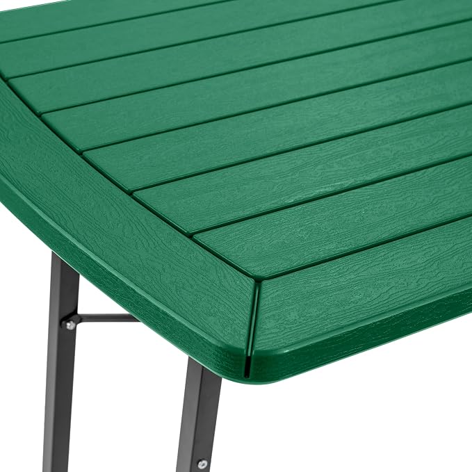 OEF Furnishings Heavy Duty Blow Molded Folding Picnic Table - Green, Black Frame