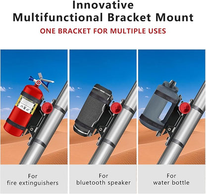 Car Fire Extinguisher Mount Bracket Aluminum Quick Release Roll Bar Fire Extinguisher Holder Mount Universal Compatible with Jeep Truck UTV ATV Semi