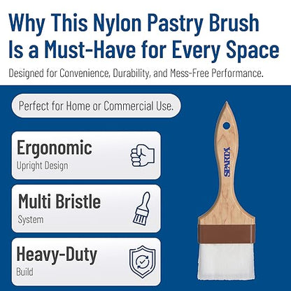 SPARTA 4039800 Nylon Wide Brush, Flat With Nylon Bristles, 3 Inches, Tan, (Pack of 12)