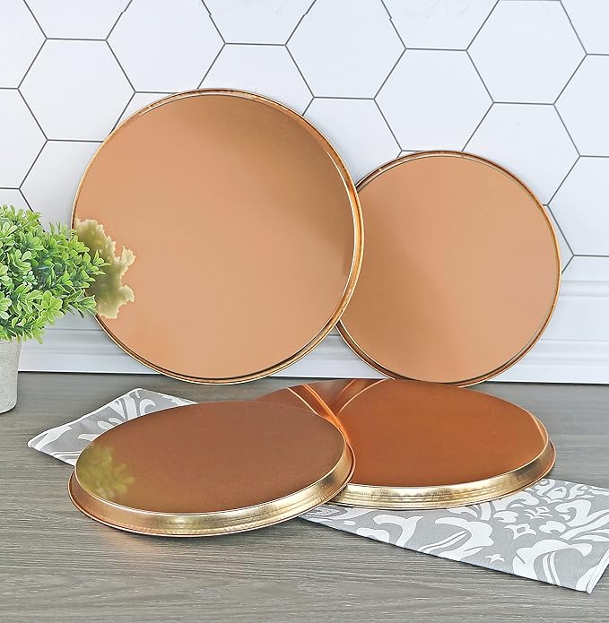 Reston Lloyd 4-Piece Electric Burner Cover Set, Copper, 2-8" & 2-10" Covers