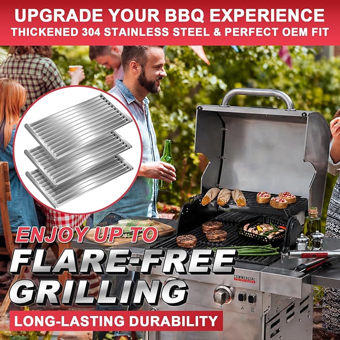 DcYourHome Stainless Steel Emitter Plates Replacement for Charbroil Commercial Tru-Infrared 463241013 463268008 463247009 463246909 463243911 463241313 463241314 463247109 466241313 Grill Parts,3-Pack