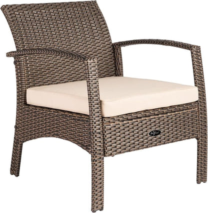 Patio Sense Bondi Wicker Outdoor Armchair Lounge Chair, Mocha