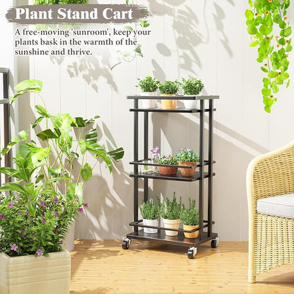 OKZEST 3-Tier Bar Cart for Home, Mini Rolling Liquor Cabinet & Serving Cart | Small alcohol coffee bar cart for party, Holds wine, liquor, beverage, glassware, shaker, coffee supplies, Rustic farmhouse