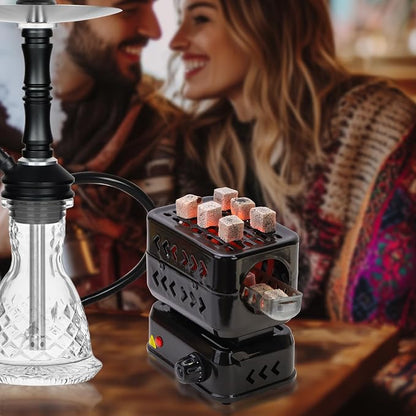 Multipurpose Charcoal Burner 1200W Electric Burners Starters | 1 Heating Zones with Stainless Detachable Tongs, 1200W High Power Cube Coil Multipurpose Burners Fire Starters