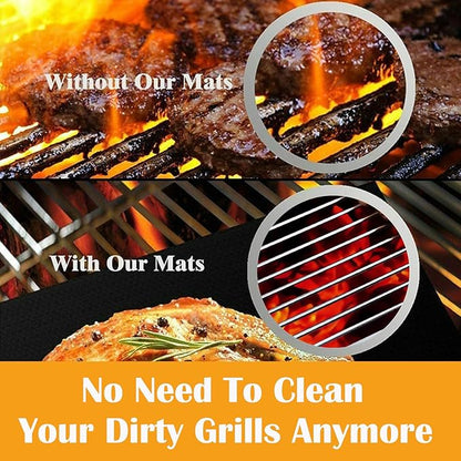 Grill Mats for Outdoor Grill - Dailyart Set of 10 BBQ Grill Mat Non-Stick Grill Sheets Teflon Grilling Accessories BBQ Accessories Reusable, Works on Gas, Charcoal, Electric Grill 15.75 x 13-Inch