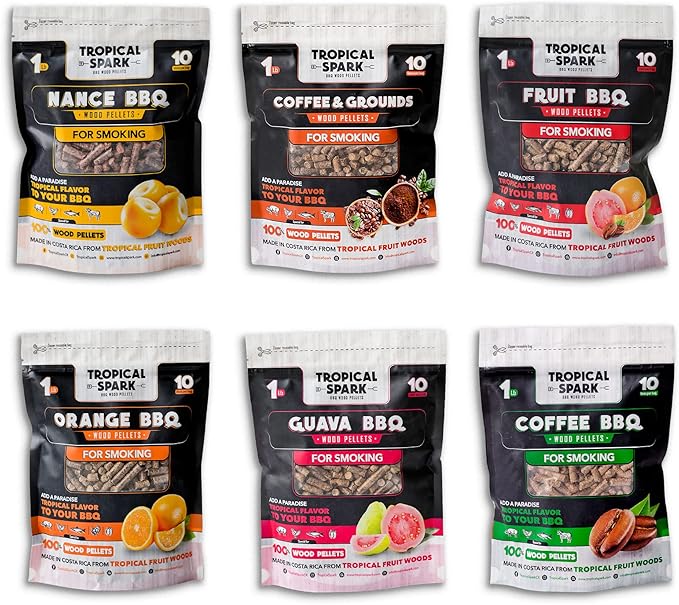 Wood Pellets | Perfect for BBQ, Smoking, Grilling, Bake, Roast, Braise | Premium 100% All-Natural | Pack of 6 | 1 lb. Bag