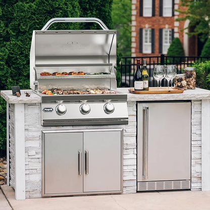 Hygrill STD Series Heavy Duty 3-Burner Built In Grill, Stainless Steel Grill Head for Outdoor Kitchen, Liquid Propane