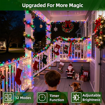 1500 LED 470FT Christmas Lights Outdoor,12 Lighting Modes Christmas String Lights with Timer, Dimmable Multicolor LED String Light Waterproof for Yard Tree Xams Wedding Party Holiday Decorations