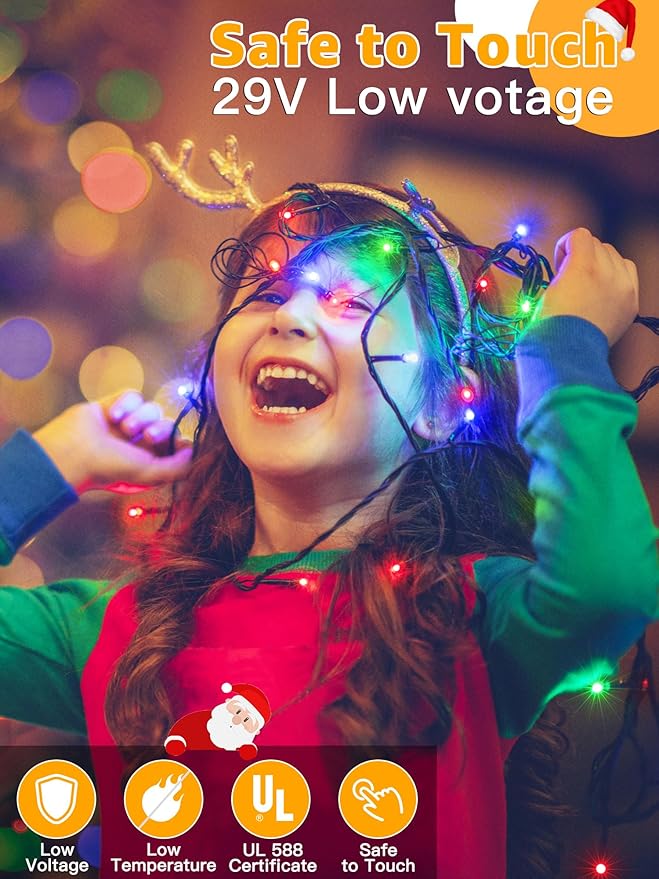 BrightChristmas 328 FT 1000 LED Christmas Lights, Waterproof Outdoor String Lights with Remote and Timer, Christmas Tree Lights with 8 Modes Dimmable, Fairy Lights for Holiday Decor (Multicolor)