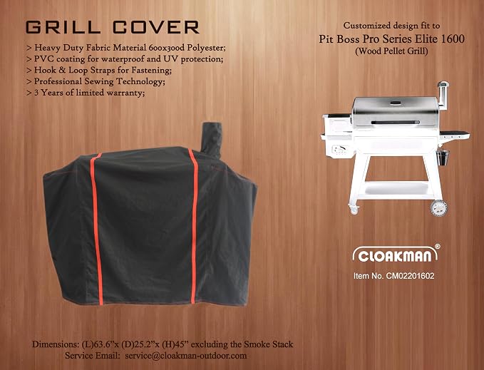 Grill Cover Compatible with Pit Boss Pro Series 1600(Sealed-Seam) | Premium Waterproof Grill Cover for Pit Boss Pro Series 1600, Sportsman 1100 and 1600, PB1600PS1/PB1600PS3