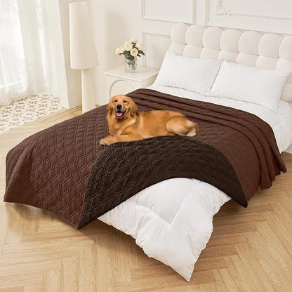 Smiry Reversible Waterproof Pet Couch Covers for Sofa | Washable Dog Couch Sofa Covers, Water Resistant Furniture Protector Slipcover, Geometric (82"x120", Brown/Chocolate)