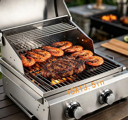 2 Burner Propane Gas Grill, Built-In Head BBQ, 304 Stainless Steel 20,000BTUs,Island Natural Gas Convertible Outdoor Kitchen Island Family Cooking