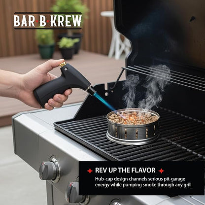 Bar B Krew Hubcap Smoker Box For Gas Grills, 5" x 2" Stainless Steel Wood Chip Smoker