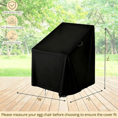 High Back Patio Chair Cover,Waterproof Covers for Stackable Dining Chairs,Outdoor Patio Furniture Seating Set Shield (36"W x 40"D x 36"H,1-Pc)