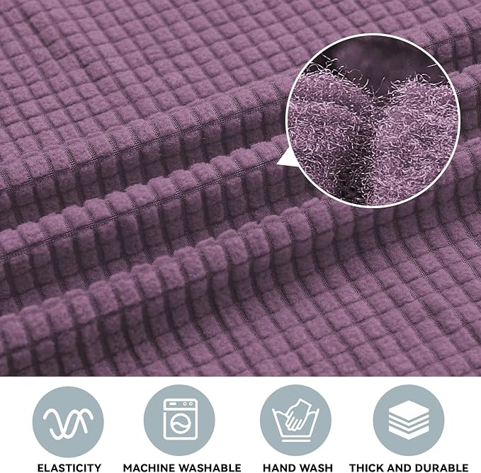 LURKA Stretch Oversized Sofa Slipcovers 1 Piece Couch Covers for 3 Cushion Couch Sofa Furniture Protector Full Sofa Covers with Elastic Bottom for Kids and Pet (X-Large,Purple)