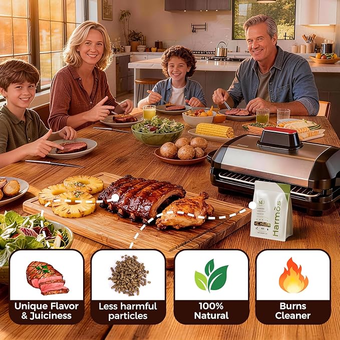 Harmos 4 Wood Pellets: Premium Hardwood pellets for SEA Tropical BBQ/Smokers, 2 Sealed Packs