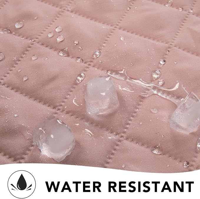 PureFit Reversible Quilted Couch Covers for Dogs Sofa Cover 4 Seater 88" | Pink/Beige, Water Resistant Couch Protector, Washable Pet Couch Cover with Non Slip and Elastic Straps For Kids