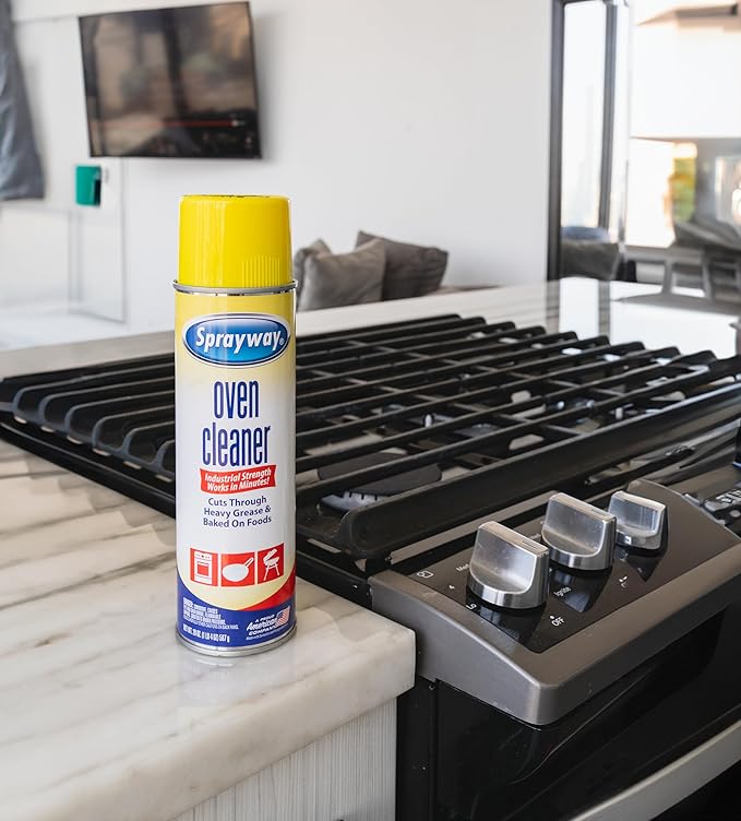 Sprayway Oven Cleaner Aerosol Spray, 20oz, Pack of 6 | Foaming Action, Cuts Through Grease & Baked-On Food | No Scraping, Works on Warm or Cold Ovens, Grills, Grates