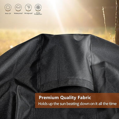 SheeChung Outdoor Fireplace Cover Round 30"Dx43"H,Waterproof Grill Cover for Weber Kettle Charcoal 22 Inch,Heavy Duty 600D Outside Covers for Wood Burning Chiminea,BBQ Grill Smoker,UV Resistant