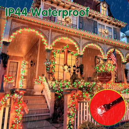 XURISEN 551FT 1400 LED Christmas Lights Outdoor Green Wire String Lights 8 Modes with Timer Memory Waterproof Fairy Lights Plug in for Xmas Tree Wedding Yard Party Holiday Decorations(Red+Green)