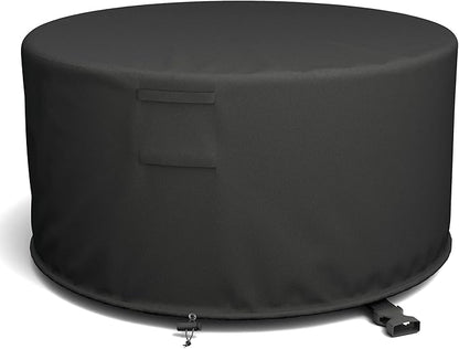 50'' Round Fire Pit Cover, Fits Wood Burning Firepit, Fire Pit Grill, or Fire Pit Ring DIY Process, Waterproof & Windproof, 50 Dia x 24 H