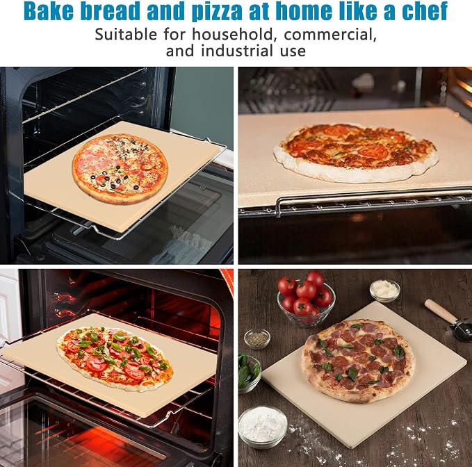 Extra Large Rectangular Pizza Stone 22" x 14",Baking Stone | Pizza,Grilling,baking Stone,22in Industrial Commercial Home Oven Stone,Ideal for Grilling Baking Several Pizzas Bread