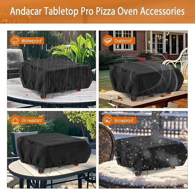 Pizza Oven Cover for Blackstone 2404/1813/1666 Tabletop Pro Pizza Oven Accessories, Heavy Duty Grill Cover for Blackstone Pizza Oven - 25" L×26" W×11" H | Waterproof Heavy Duty Grill Cover for Blackstone Pizza Oven - 25" L×26" W×11" H