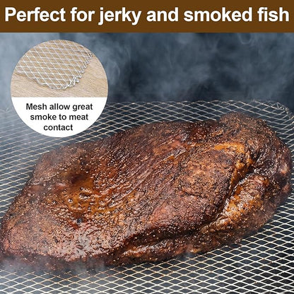 10 Pack Disposable Grill Topper, 16x12 Inch Non-Stick Aluminum BBQ Grills Mat, Disposable Mesh Grill Mat for Outdoor Cooking, Ideal for Vegetables, Seafood, Small Meats