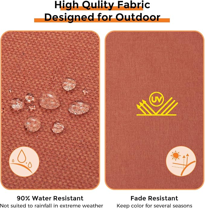 Magpie Fabrics Indoor Outdoor Cushion Cover Replacement 2 Pack, NO Insert! Water Repellent Slipcover with Ties Decor for Patio Garden Chair Sofa Bench Wicker(Coral, 24x24x4 Inch)