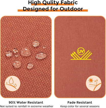 Magpie Fabrics Indoor Outdoor Cushion Cover Replacement 2 Pack, NO Insert! Water Repellent Slipcover with Ties Decor for Patio Garden Chair Sofa Bench Wicker(Coral, 20x18x4 Inch)