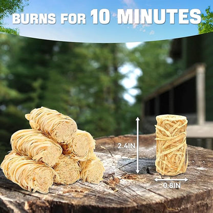 Shwuevei 300 pcs Fire Starter - Natural Fire Starters for Fireplace, Pellet Stove & Wood, Fire Pit, Smoker, BBQ, Chimney, Pizza Oven - Fire Starters for Grill, Charcoal Starter