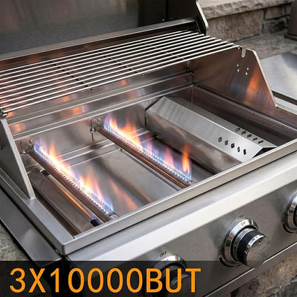 3 Burner Built In Gas Grill, Stainless Steel Propane Grill, 30,000 BTUs,Dual Fuel Compatibility(Propane/Natural), Gas Grill Outdoor Cooking
