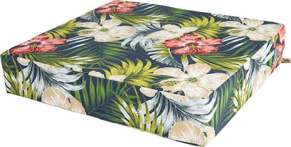 Magpie Fabrics Indoor Outdoor Cushion Cover Replacement 2 Pack, NO Insert! Water Repellent Slipcover with Ties Decor for Patio Garden Chair Sofa Bench Wicker(Midnight Floral, 20x18x4 Inch)