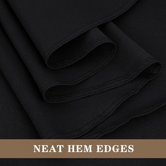 Fitable 8 Pack Black Round Tablecloths - 120 Inches in Diameter | Wrinkle & Stain Resistant, Washable Polyester Fabric Cloth Cover, For Wedding Party Banquet Formal Events Halloween