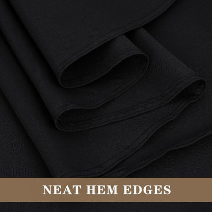 Fitable 8 Pack Black Round Tablecloths - 120 Inches in Diameter | Wrinkle & Stain Resistant, Washable Polyester Fabric Cloth Cover, For Wedding Party Banquet Formal Events Halloween