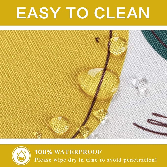 UMINEUX 60" Outdoor Round Tablecloth with Umbrella Hole and Zipper | Spring/Summer Waterproof Round Patio Table Cover for Picnic/BBQ/Garden, Lemon